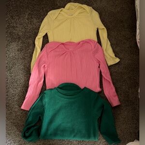 Garanimals Baby Ribbed Long Sleeve Bodysuits | 24M | Set of 3